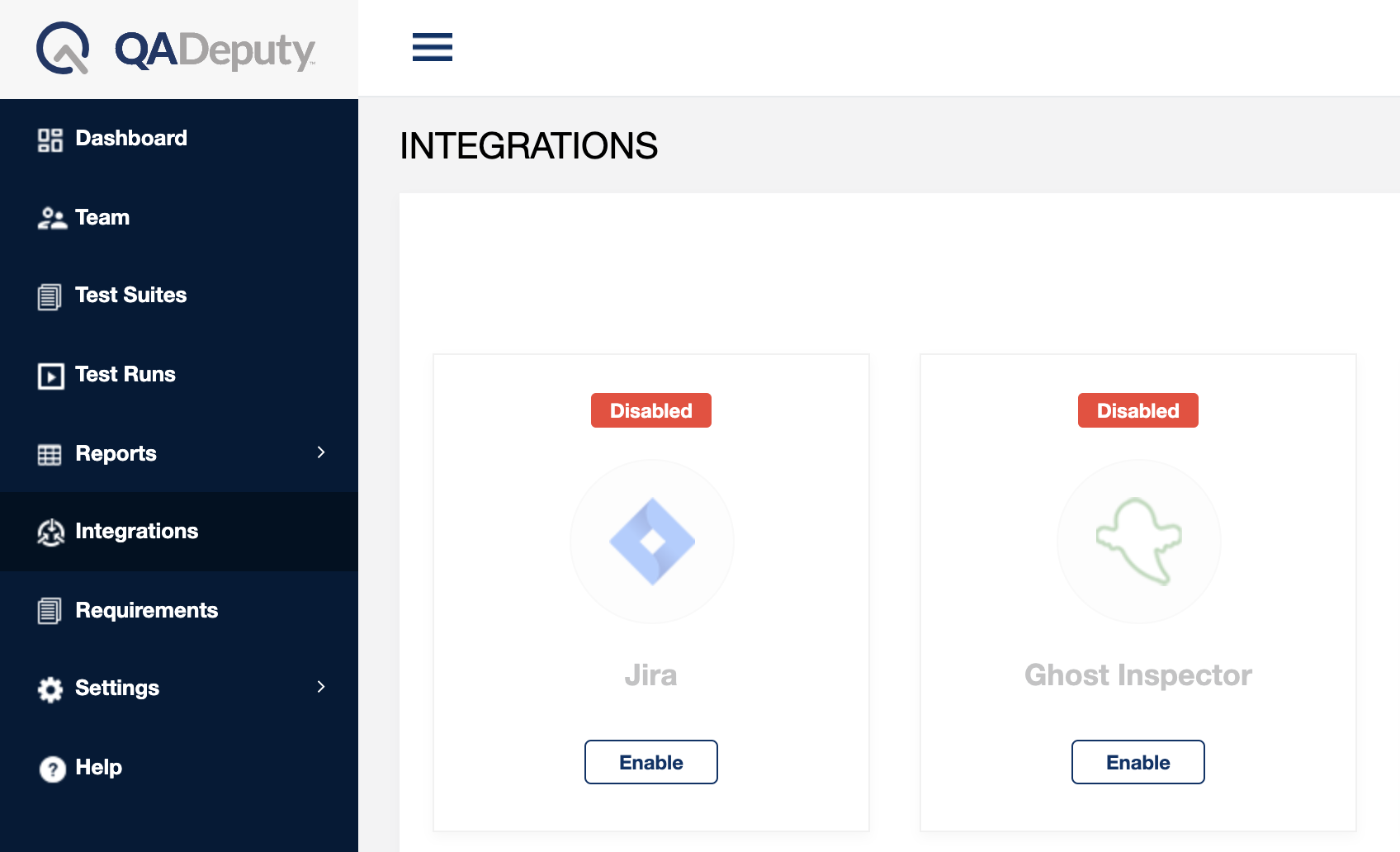 Enable QADeputy Ghost Inspector Integration