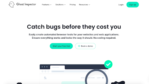 Ghost Inspector website front page