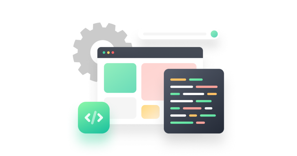 computer tab and coding graphics