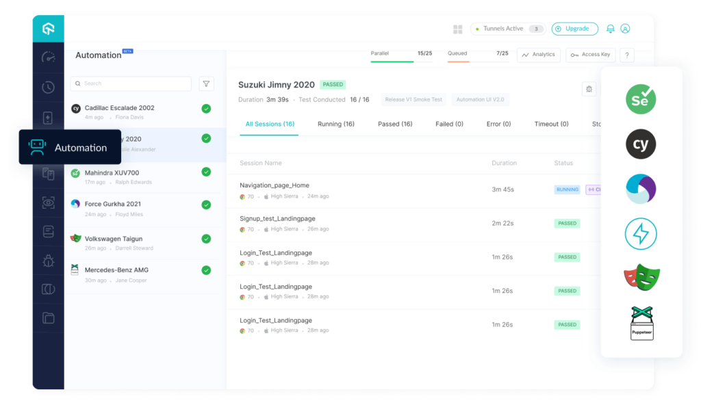 Lambda automated testing