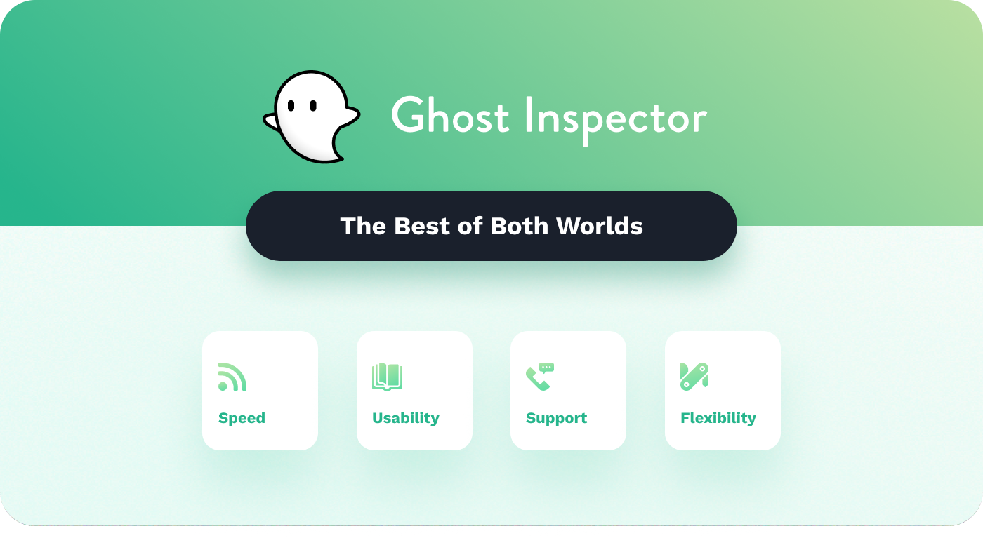  A diagram showing Ghost Inspector’s advantages 