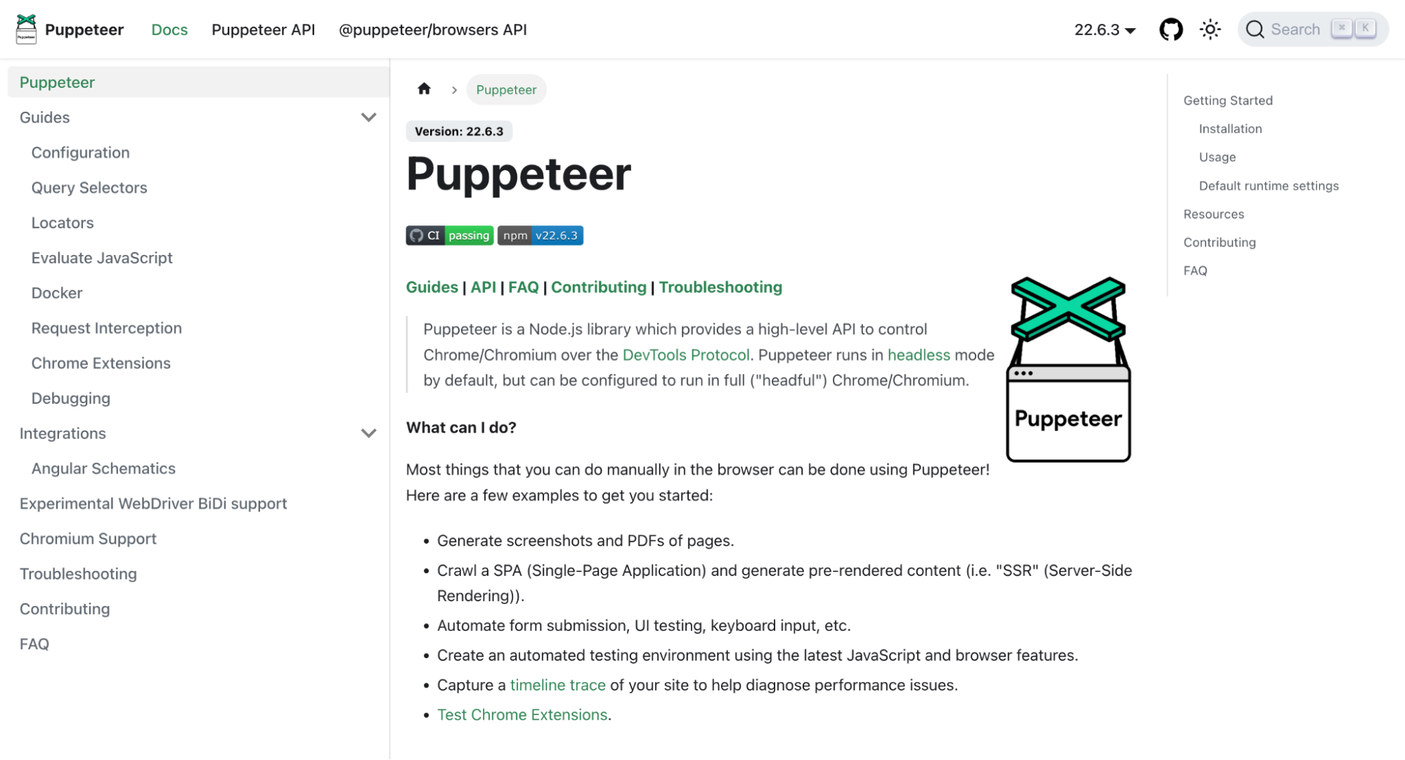 Puppeteer selenium alternatives screenshot