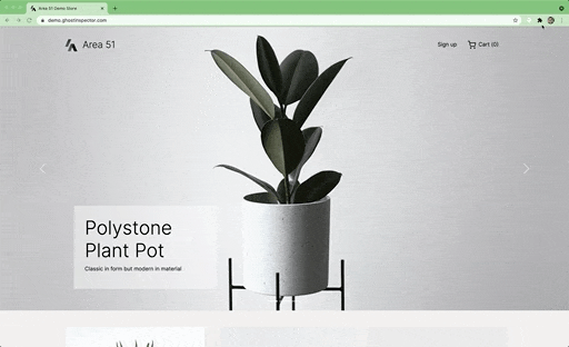 Ghost Inspector Demo website Add to cart gif