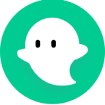Ghostie icon on top of green circle