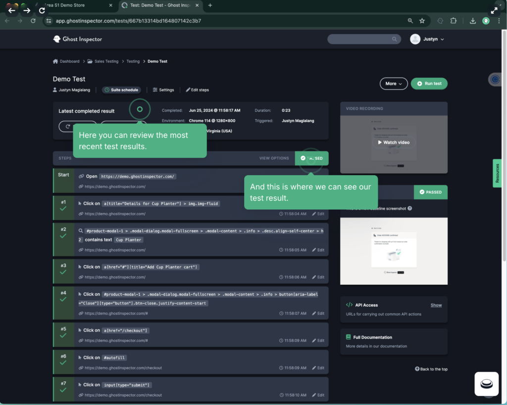 Ghost Inspector test editor