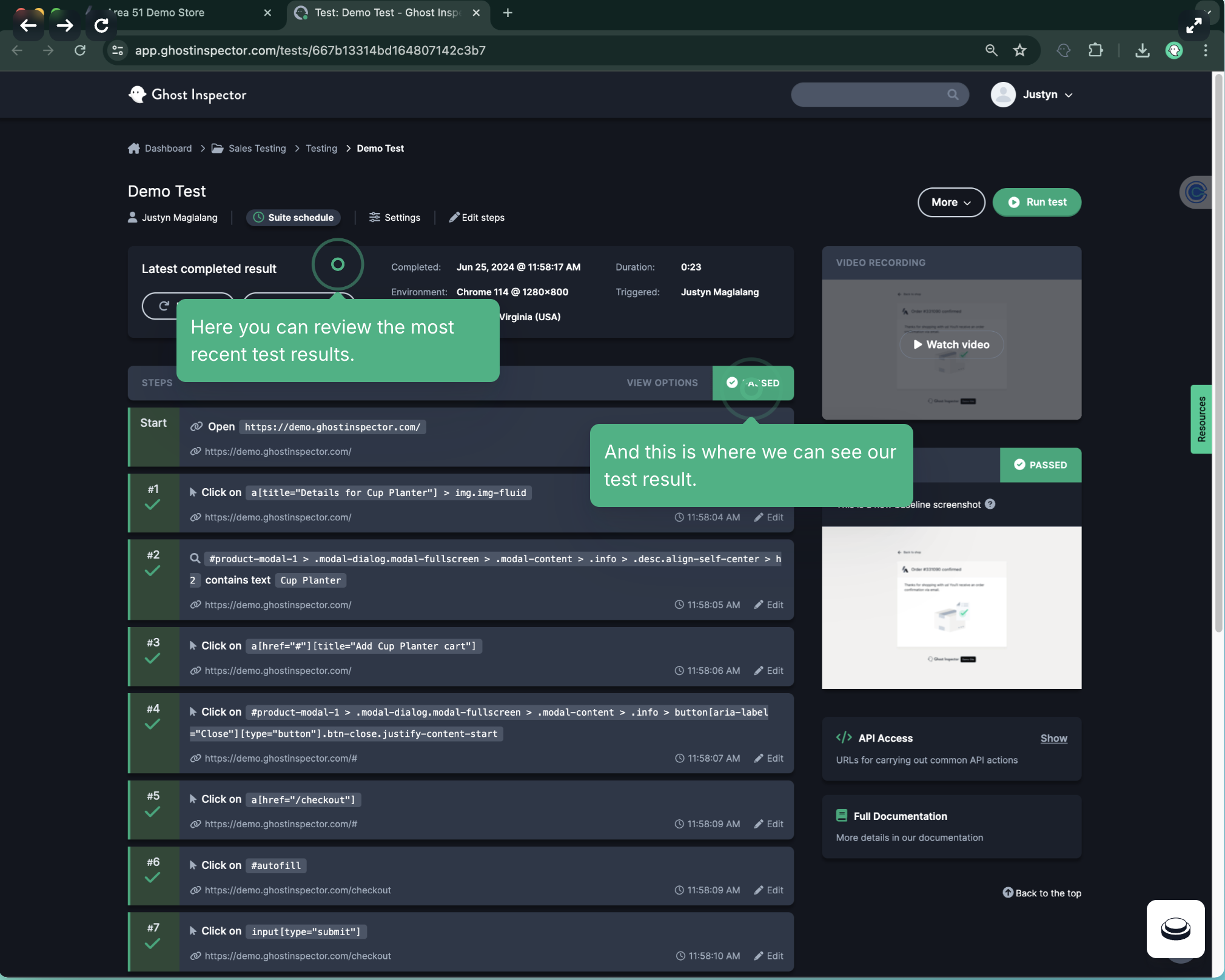 Ghost Inspector test editor