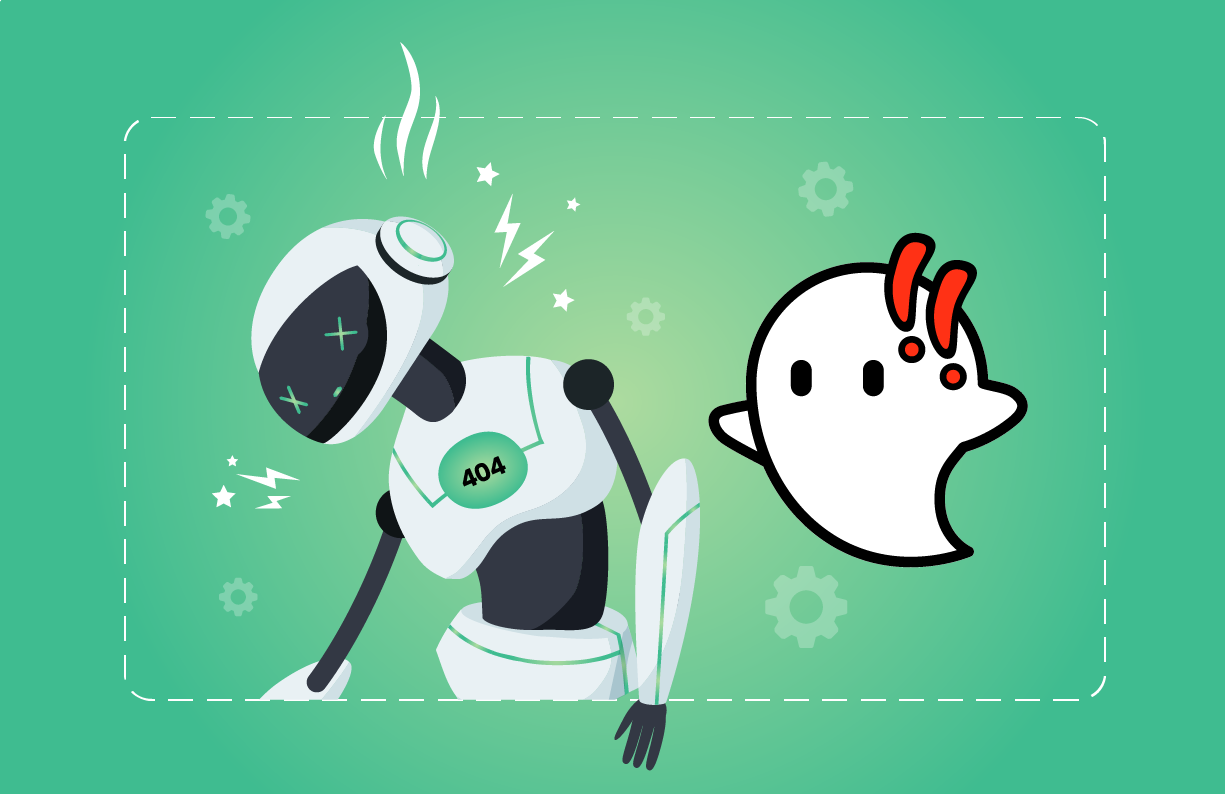 ghostie with a broken 404 robot